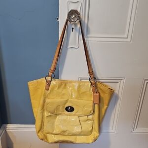 Coach Yellow Patent Leather Tote